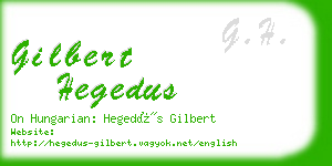 gilbert hegedus business card